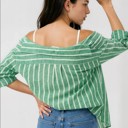 Miss Sparkling Oversized Striped Button-Up Shirt