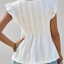  Miss Sparkling Ruffled Peplum Blouse 