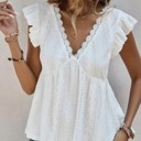 Miss Sparkling Ruffled Peplum Blouse 