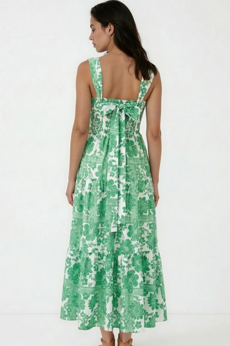 Miss Sparkling Floral Print Cross-Back Maxi Dress