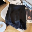  Miss Sparkling Lace-Trimmed Glossy Mini Skirt