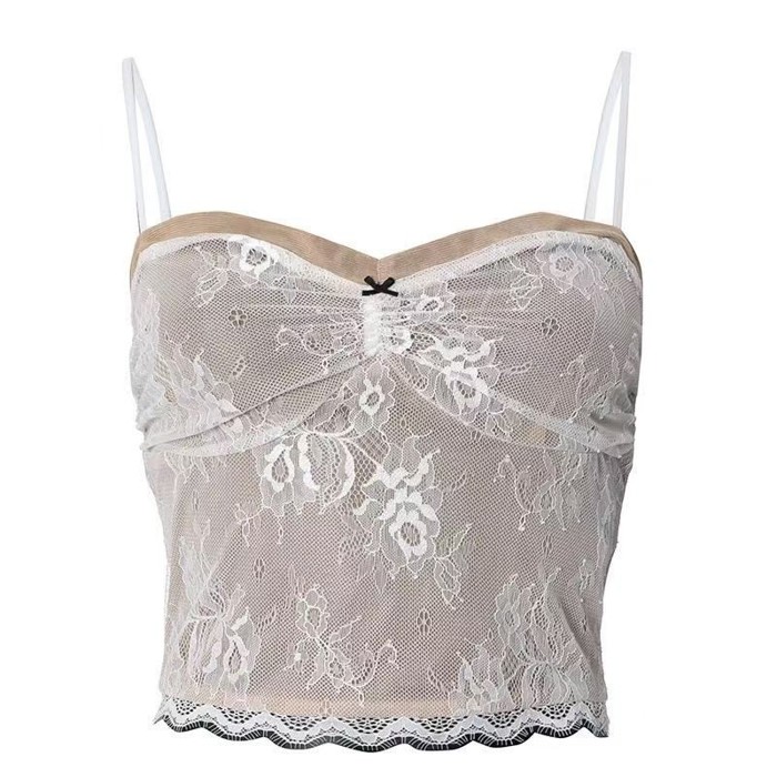 Miss Sparkling Lace Cami Crop Top