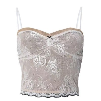 Miss Sparkling Lace Cami Crop Top