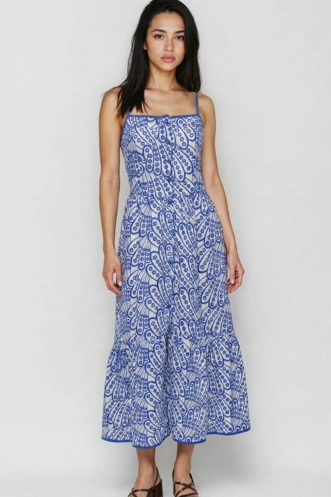 Miss Sparkling Eyelet Cami Midi Dress