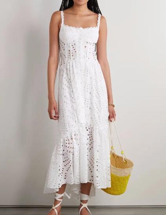 Miss Sparkling Eyelet Cami Midi Dress