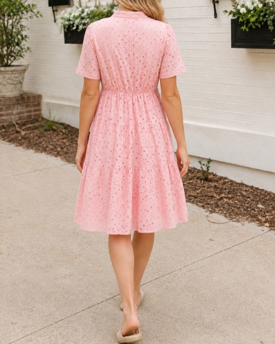 Miss Sparkling Eyelet Babydoll Dress