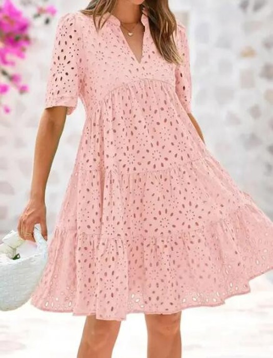 Miss Sparkling Eyelet Babydoll Dress