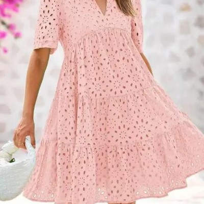 Miss Sparkling Eyelet Babydoll Dress