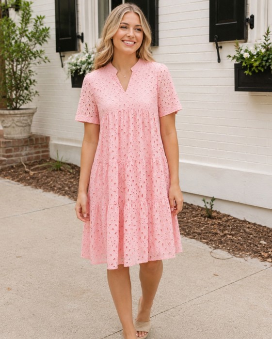 Miss Sparkling Eyelet Babydoll Dress