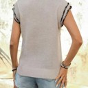  Miss Sparkling Casual Knit Cap Sleeve Top