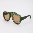 Green One Size Fits Most Miss Sparkling Retro Oversized Square Sunglasses