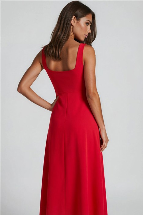 Miss  Sparkling Square Neck Fit & Flare Midi Dress