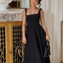  Miss  Sparkling Square Neck Fit & Flare Midi Dress