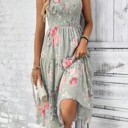  Miss Sparkling Floral Tiered Midi Dress