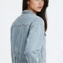  Miss Sparkling Embellished Washed Denim Jacket