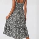  Miss Sparkling Smocked Square Neck Tiered Floral Dress