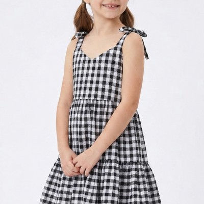 Miss Sparkling Kids Gingham Ruffle Dress