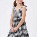  Miss Sparkling Kids Gingham Ruffle Dress