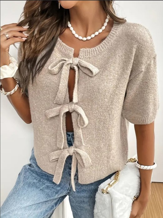Miss Sparkling Short Sleeve Knit Top