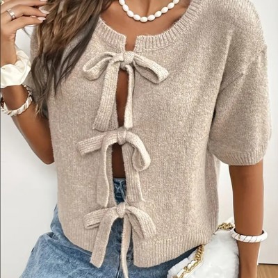 Miss Sparkling Short Sleeve Knit Top