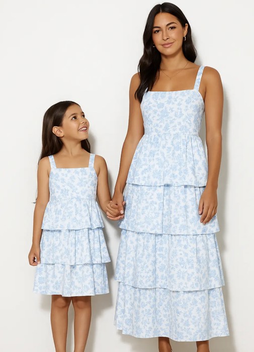 Miss Sparkling Kids Floral Layered Ruffle Dress