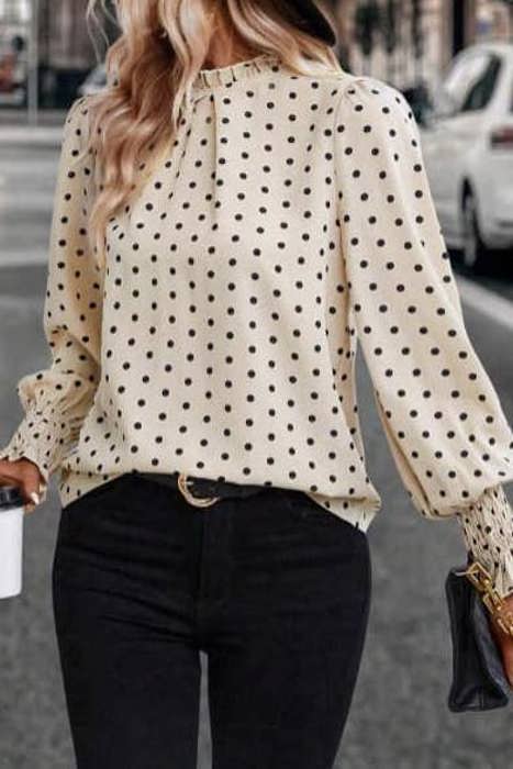 Polka Dot Print Blouse