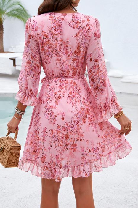 Miss Sparkling Floral Wrap Dress