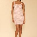Small Pink Checkered rib knit tank top dress