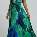  Deep V-neck Dress