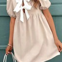  Tie front babydoll dress