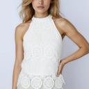 White Small Miss Sparkling Lace Halter Neck Sleeveless Top