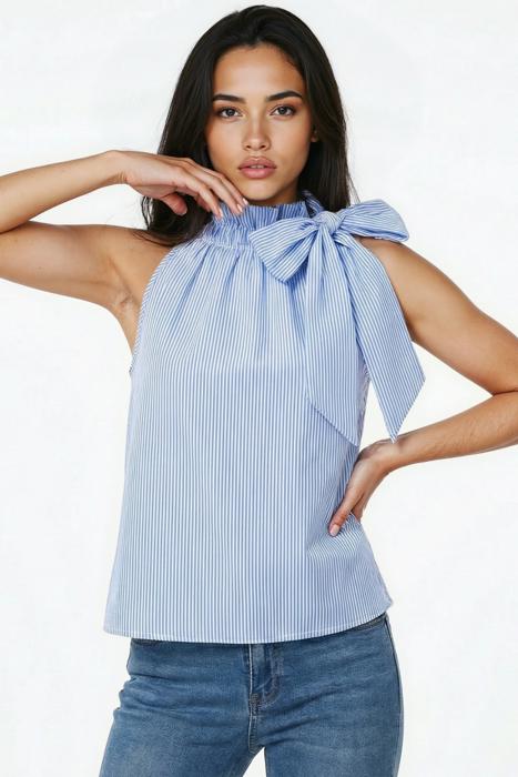 Miss Sparkling Striped Halter Top