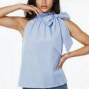 Blue Small Miss Sparkling Striped Halter Top