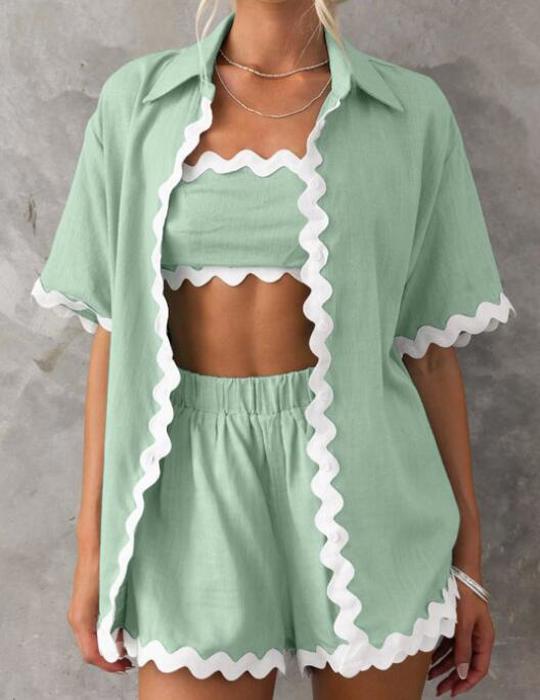 3 piece shorts set