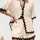 Small Beige 3 piece shorts set