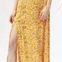 Small Yellow Maxi skirt with slit detail