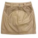 Small Brown Western contrast pleather mini skirt