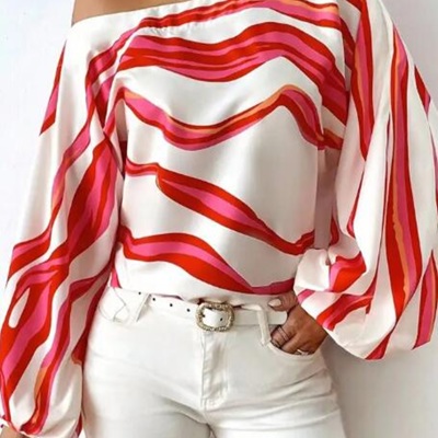 Striped off shoulder blouse