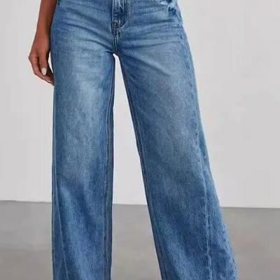 High Waisted Denim Wide Leg Jeans