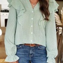 Small Green Plaid long sleeve top