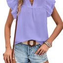 Purple Small Miss Sparkling Ruffle sleeve blouse