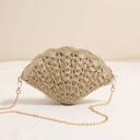 Beige One Size Fits Most Miss Sparkling Crochet Shell-Shaped  Bag