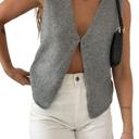 XL Gray Miss Sparkling Tie front tank top