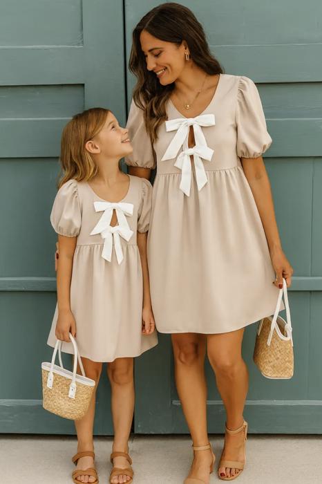 Miss Sparkling Kids Tie Front Babydoll Dress