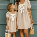  Miss Sparkling Kids Tie Front Babydoll Dress