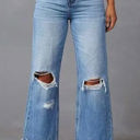  Miss Sparkling High-Rise Distressed Wide-Leg Jeans