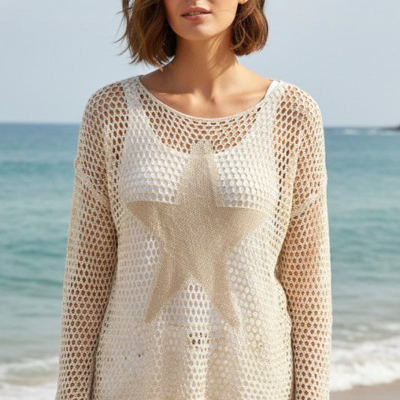 Miss Sparkling Women's Crochet Knit Top