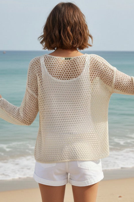 Miss Sparkling Women's Crochet Knit Top