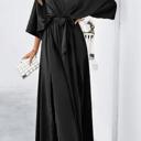  Miss Sparkling Satin Kimono Sleeve Maxi Dress