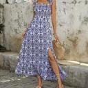  Miss Sparkling Mediterranean Print Maxi Dress
